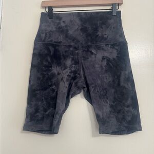 lululemon athletica Black Tie-Dye High-Rise Bike Shorts
